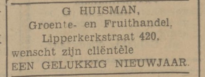 Lipperkerkstraat 420 G. Huisman Groente- en Fruithandel advertentie Tubantia 30-12-1939.jpg