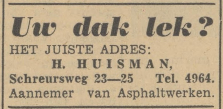 Schreursweg 23-25 H. Huisman advertentie Tubantia 28-12-1940.jpg
