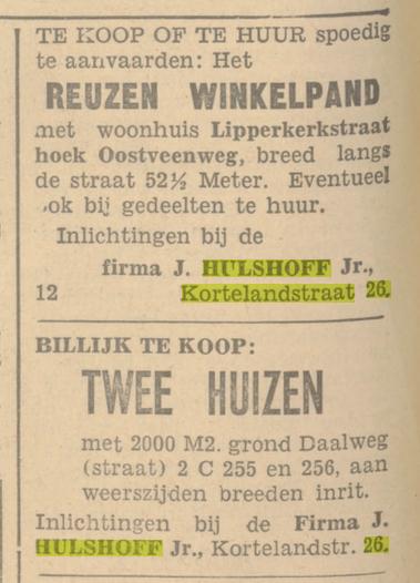 Kortelandstraat 26 J. Hulshoff Jr. advertentie Tubantia 26-11-1932.jpg