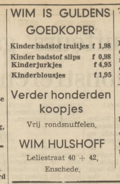 Leliestraat 40-42 Wim Hulshoff advertentie Tubantia 12-7-1966.jpg