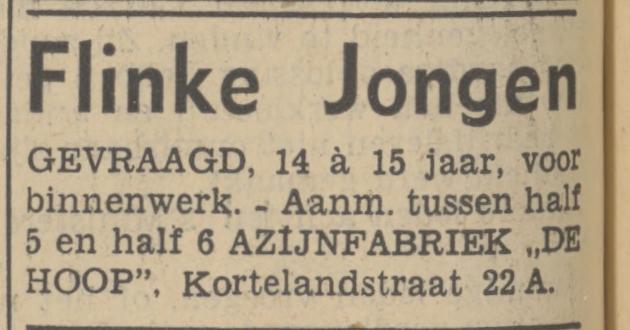 Kortelandstraat 22A Azijnfabriek De Hoop advertentie Tubantia 20-5-1939.jpg