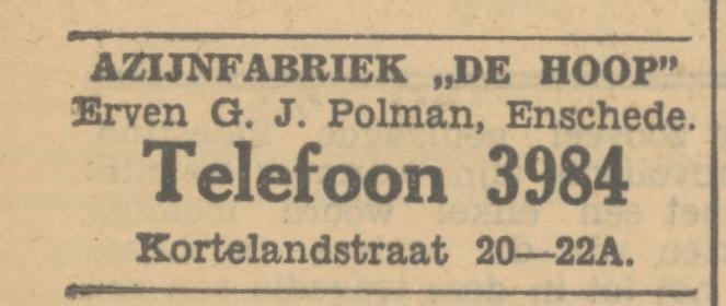 Kortelandstraat 20-22A Azijnfabriek De Hoop advertentie Tubantia 27-2-1933.jpg
