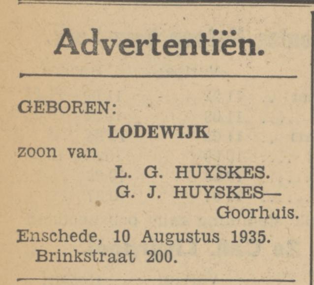 Brinkstraat 200 L.G. Huyskes advertentie Tubantia 12-8-1935.jpg