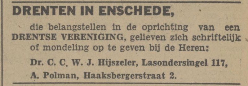 Lasondersingel 117 Dr. C.C.W.J. Hijszeler advertentie Tubantia 29-11-1947.jpg
