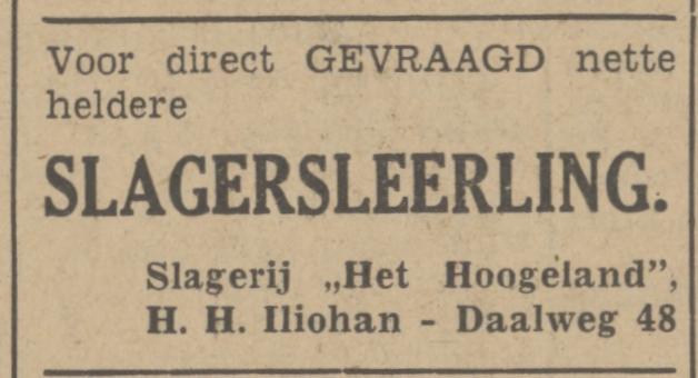 Daalweg 48 H.H. Iliohan slagerij Het Hoogeland advertentie Tubantia 15-1-1940.jpg