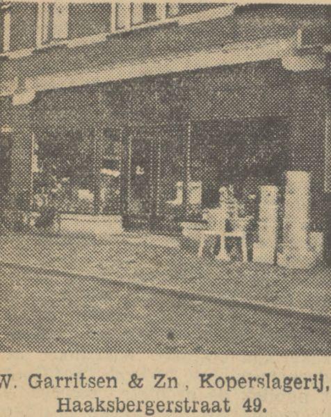 Haaksbergerstraat 49 W. Garritsen & Zn. Koperslagerij krantenfoto 19-6-1934.jpg