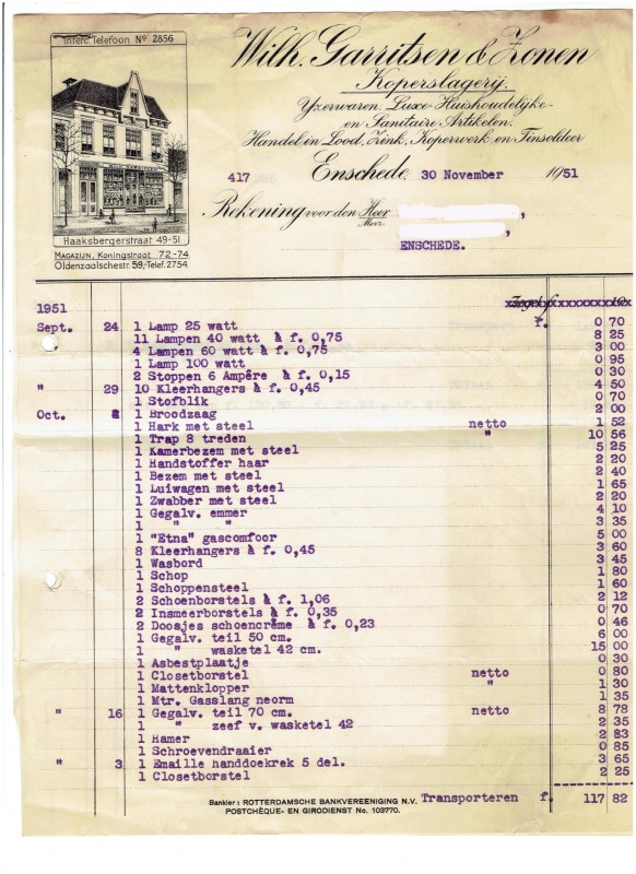 Haaksbergerstraat 49-51 Wilh. Garritsen & Zonen Koperslagerij rekening 30-11-1951.jpg