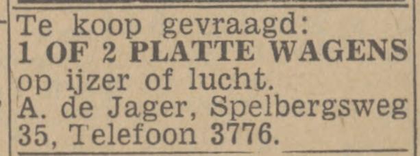 Spelbergsweg 35 A. de Jager advertentie Twentsch nieuwsblad 20-1-1943.jpg