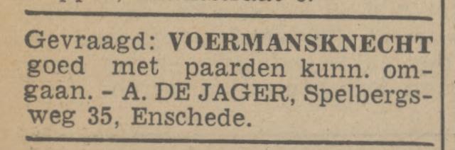 Spelbergsweg 35 A. de Jager advertentie Tubantia 3-5-1941.jpg