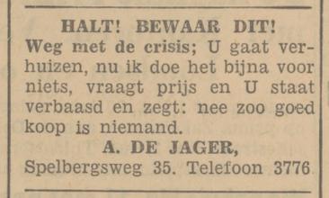 Spelbergsweg 35 A. de Jager advertentie Tubantia 14-7-1934.jpg