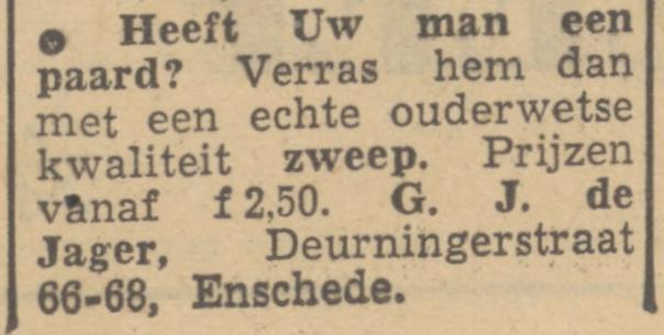 Deurningerstraat 66-68 G.J. de Jager advertentie Tubantia 30-11-1951.jpg