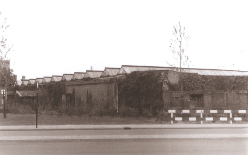 Broekheurnerweg  Hal gezien vanaf de Haaksbergerstraat. Later heet dit gebied de Slijpsteen. 1967.jpg
