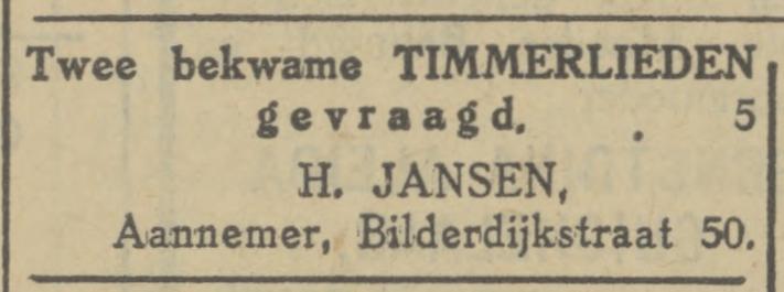 Bilderdijkstraat 50 H. Jansen Aannemer advertentie 17-5-1929.jpg