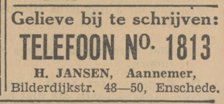 Bilderdijkstraat 48-50 H. Jansen Aannemer advertentie 24-7-1931.jpg