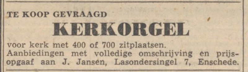 Lasondersingel 7 J. Jansen advertentie Trouw 6-1-1954.jpg