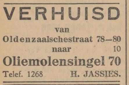 Oliemolensingel 70 H. Jassies advertentie Tubantia 4-12-1929.jpg