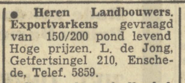 Getfertsingel 210 L. de Jong advertentie Tubantia 26-5-1950.jpg