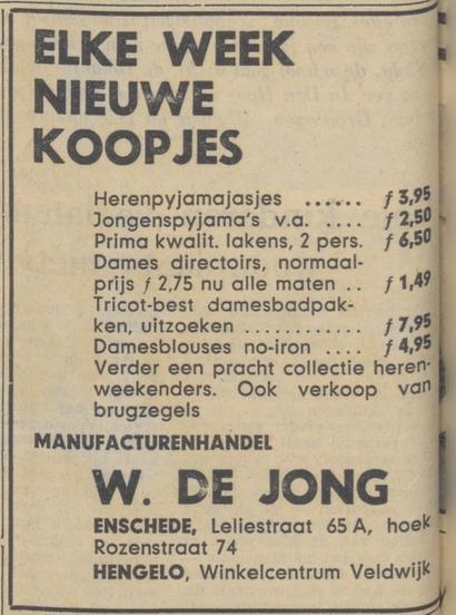 Rozenstraat 74 hoek Leliestraat advertentie De Waarheid 17-7-1964.jpg