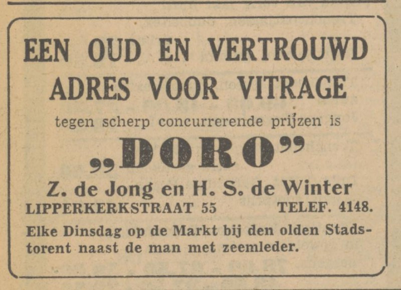 Lipperkerkstraat 55 DORO Z. de Jong & H.S. de Winter advertentie Tubantia 20-4-1951.jpg