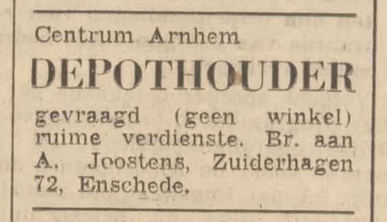 Zuiderhagen 72 A. Joostens advertentie 6-3-1952.jpg