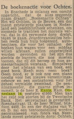 Kamerlingh Onneslaan 14 E. Kanis krantenbericht Tubantia 11-4-1947.jpg