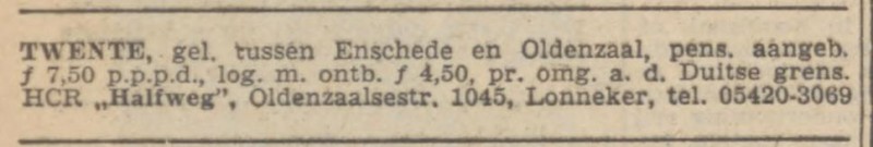 Oldenzaalsestraat 1045 cafe Halfweg. advertentie De Volkskrant 25-6-1960.jpg