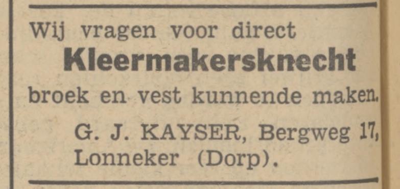 Bergweg 17 Lonneker G.J. Kayser advertentie Tubantia 6-2-1940.jpg