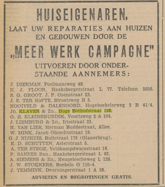 Hoge Bothofstraat 138 J. Klaver & Zn. Aannemer advertentie Tubantia 15-2-1936.jpg