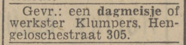 Hengelosestraat 305 Klumpers advertentie Twentsch nieuwsblad 17-10-1944.jpg