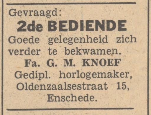 Oldenzaalsestraat 15 G.M. Knoef advertentie Tubantia 5-3-1949.jpg