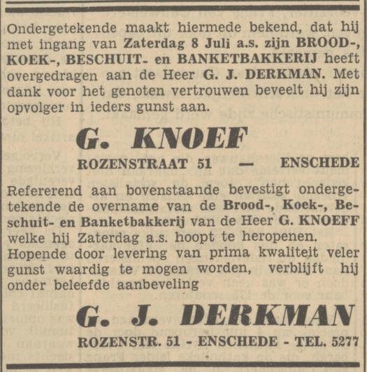 Rozenstraat 51 G. Knoeff advertentie Tubantia 7-7-1950.jpg