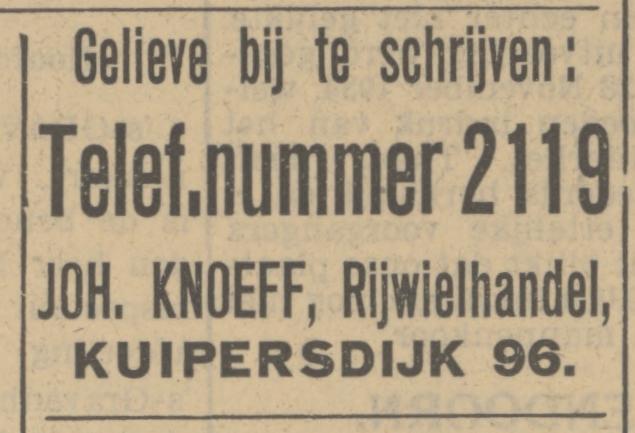 Kuipersdijk 96 Joh. Knoeff rijwielhandel advertentie Tubantia 25-5-1935.jpg