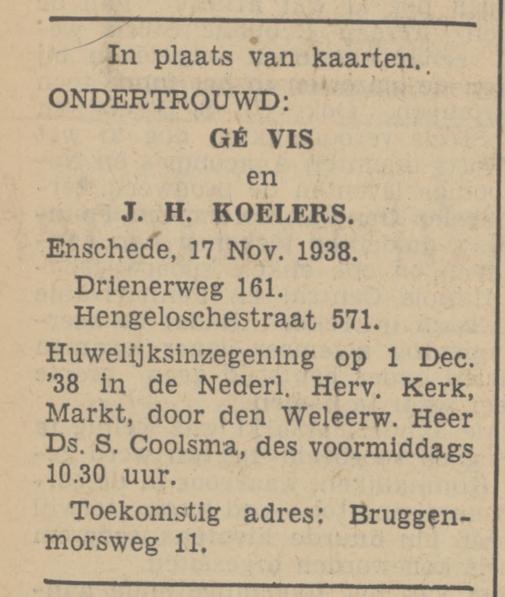 Bruggenmorsweg 11 J.H. Koelers advertentie Tubantia 17-11-1938.jpg