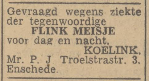 Mr. P.J. Troelstrastraat 3 Koelink advertentie Tubantia 4-11-1947.jpg