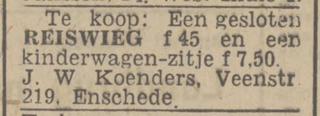 Veenstraat 219 J.W. Koenders advertentie Twentsch nieuwsblad 13-10-1944.jpg