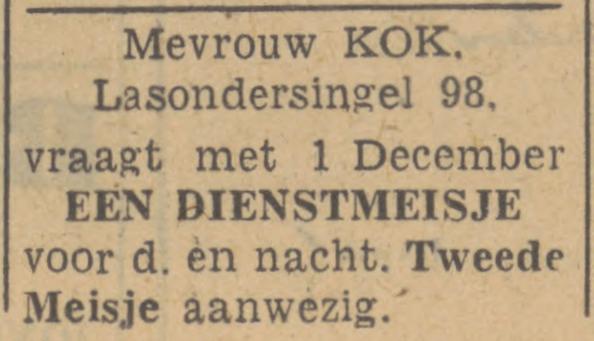 Lasondersingel 98 Mevr. Kok advertentie Tubantia 25-10-1947.jpg