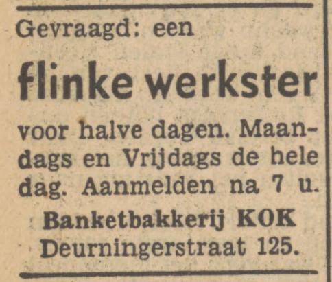 Deurningerstraat 125 Banketbakkerij Kok advertentie Tubantia 23-3-1950.jpg