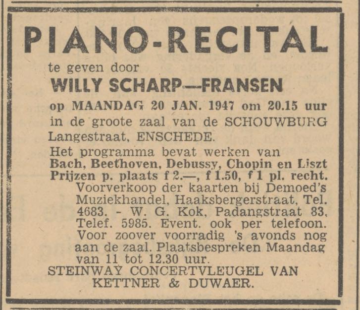 Padangstraat 83 W.G. Kok advertentie Tubantia 16-1-1947.jpg