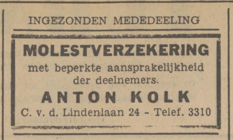 Cort van der Lindenlaan 24  Anton Kolk advertentie Tubantia 14-3-1942.jpg
