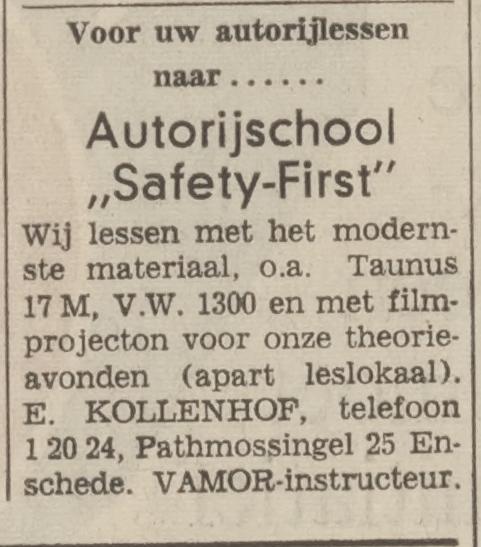Pathmossingel 25 E. Kollenhof advertentie Tubantia 29-3-1967.jpg