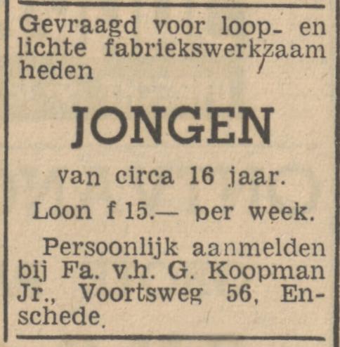Voortsweg 56 Fa. v.h. G. Koopman Jr. advertentie Tubantia 15-9-1947.jpg