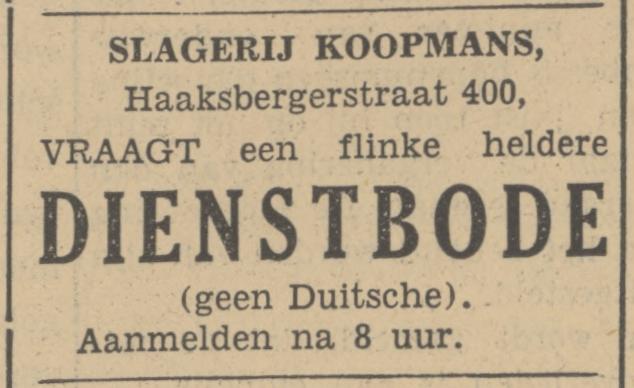 Haaksbergerstraat 400 slagerij Koopmans advertentie Tubantia 13-6-1935.jpg