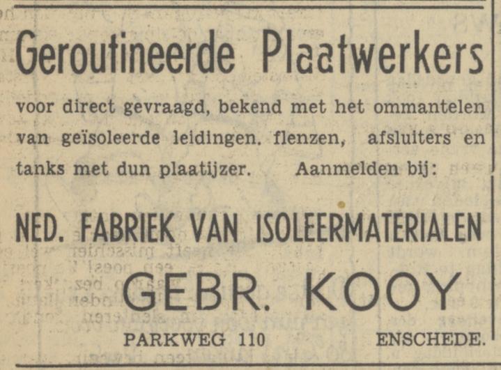 Parkweg 110 Gebr. Kooy advertentie Tubantia 27-1-1951.jpg