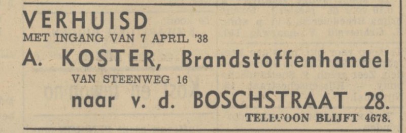 Van den Boschstraat 28 A. Koster Brandstoffenhandel advertentie Tubantia 6-4-1938.jpg