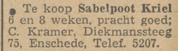 Diekmanssteeg 75 C. Kramer advertentie Tubantia 9-6-1948.jpg