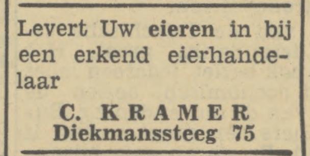 Diekmanssteeg 75 C. Kramer  Eierhandel advertentie Tubantia 26-11-1946.jpg