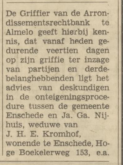 Hoge Boekelweg 153 J.H.E. Kromhof advertentie Tubantia 12-11-1969.jpg