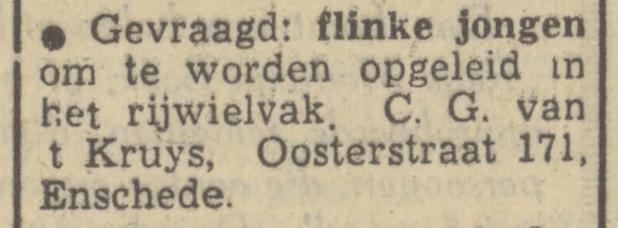 Oosterstraat 171 C.G. van 't Kruys advertentie Tubantia 17-2-1951.jpg