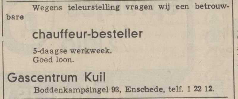 Boddenkampsingel 93 Gascentrum Kuil advertentie Tubantia 28-1-1970.jpg