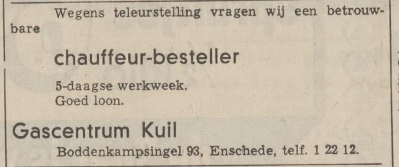 Boddenkampsingel 93 Gascentrum Kuil advertentie Tubantia 28-1-1970.jpg